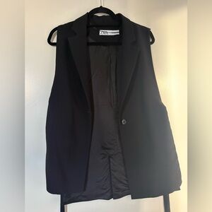 Zara Black Sleeveless Blazer
